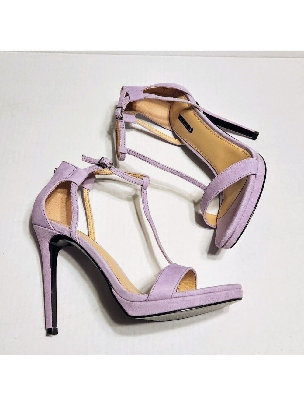 Guess Purple Suede Ankle Strap Stiletto Sandals 6.5 - Picture 2 of 12
